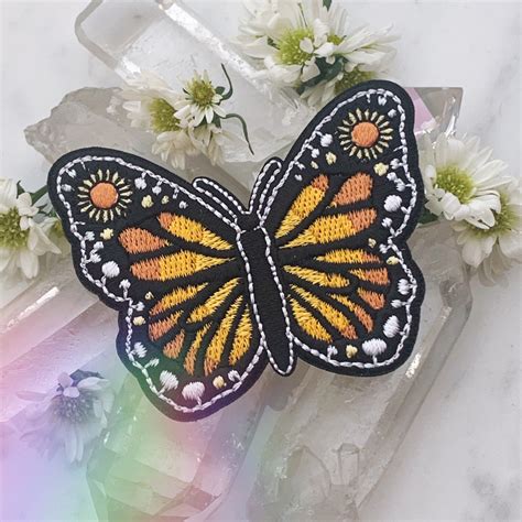 Cute Butterfly Patch Iron On Sunflower Wildflower Co