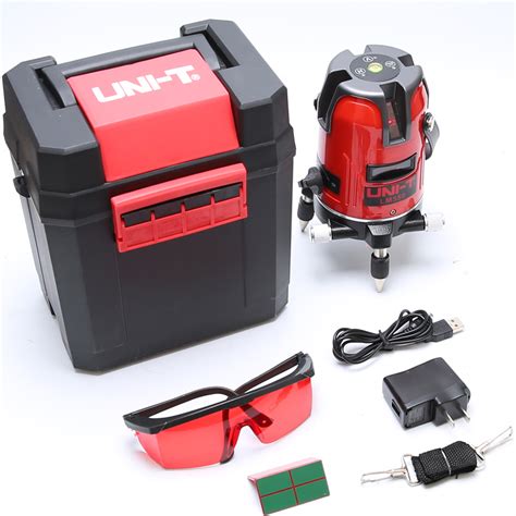 UNI T LM550 5 Lines Red Laser Level 360 Degree Self Leveling Cross Las