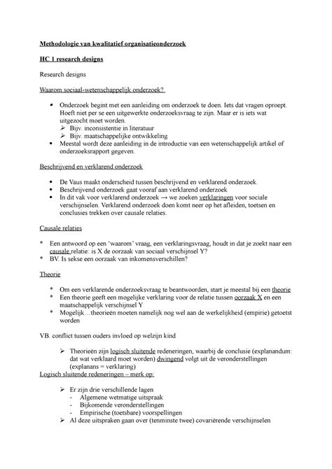 Samenvatting Alle Colleges Mtkoorg Methodologie Van Kwalitatief