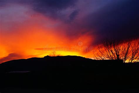 A Sunrise Over the Sandia Mountains in New Mexico Stock Image - Image ...