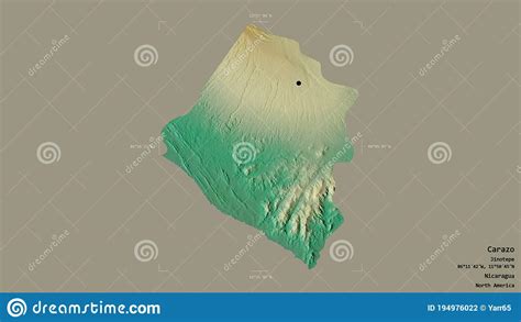 Carazo Nicaragua Bounding Box Relief Stock Illustration