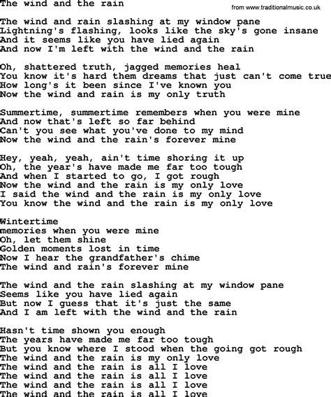 Bruce Springsteen Song The Wind And The Rain Lyrics