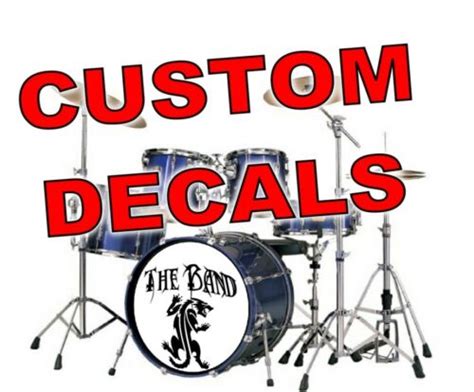 Custom Personalised Drumkit Decal Sticker Bass Drum Head Skin Ebay