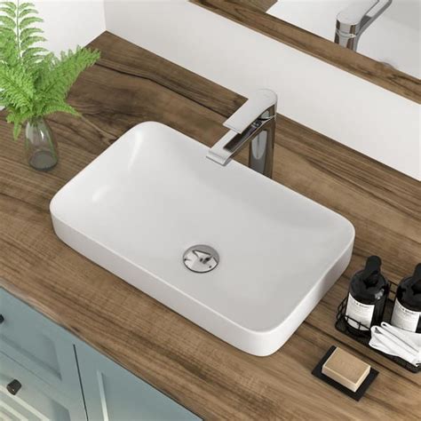 Deervalley 19 In L X 12 6 In W Rectangular Bathroom Ceramic Semi