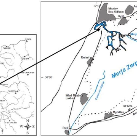 Geographical location of the Merja Zerga lagoon (Ramdani et al 2001 ...