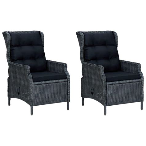 Mobilier à d ner 9 pcs avec coussins Résine tressée Gris foncé Leroy