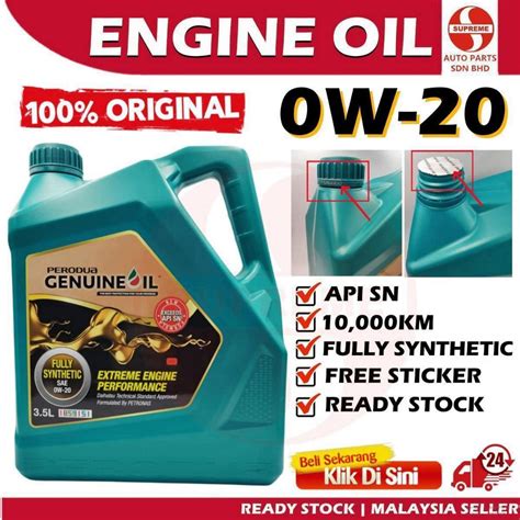 S2U Original Perodua Engine Oil 0W20 Genuine Fully Synthetic Axia Bezza