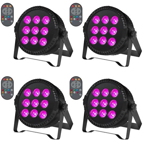 4PCs Stage Light 4 In 1 RGBW 9 LEDs Par Light Stage Light High Light