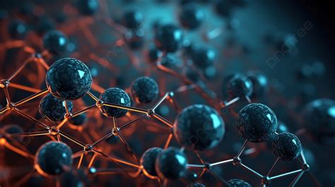 Molecular Structure Of Molecules In A Dark Background 3d Render