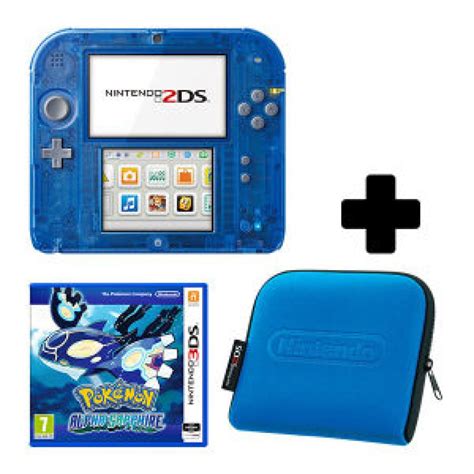 Nintendo 2ds Transparent Blue Pokémon Alpha Sapphire Pack Nintendo