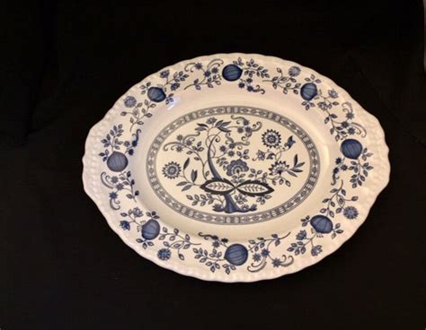 Wedgwood Blue Heritage Blue Onion Platter 14 Inch Made In Etsy