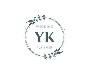 Yk Initials Letter Wedding Monogram Logos Vector Image