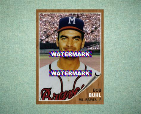 Bob Buhl Milwaukee Braves Style Custom Baseball Art Card Ebay