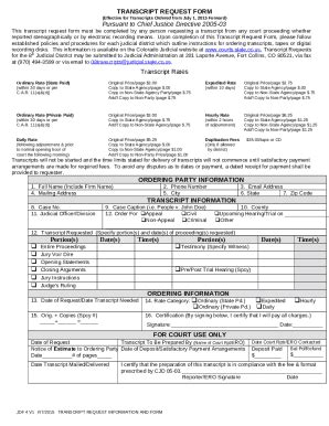 Online Courts State Co This Transcript Request Doc Template Pdffiller