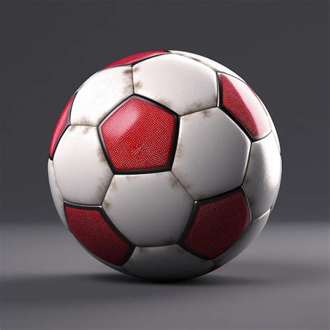 Premium AI Image A Red And White Soccer Ball With A White And Black Logo