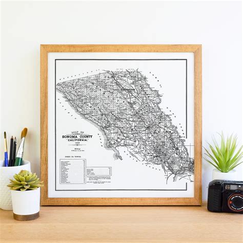 Sonoma County California Map Art - Etsy