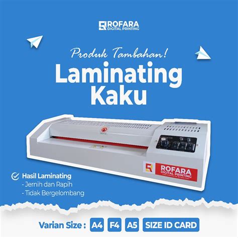 Jual Laminating Kaku Ukuran A4 F4 A5 Dan Size Id Card Shopee