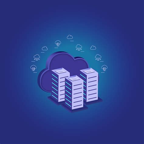 Premium Vector Cloud Hosting Isometric Illustration