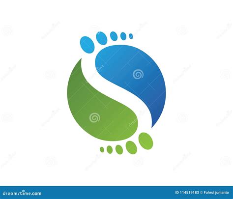 Foot Logo With Leaf Cartoon Vector 134455841