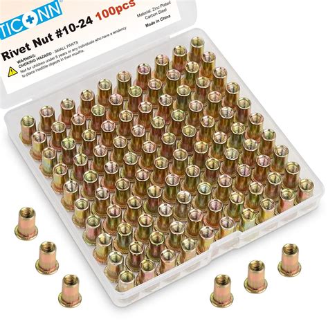 Buy TICONN 100 Pcs SAE Rivet Nut Kit Heavy Duty Zinc Plated Carbon