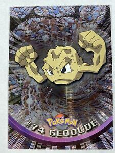 1999 Topps Pokemon GEODUDE 74 Holo Foil Card Nintendo Rare Vintage Tv