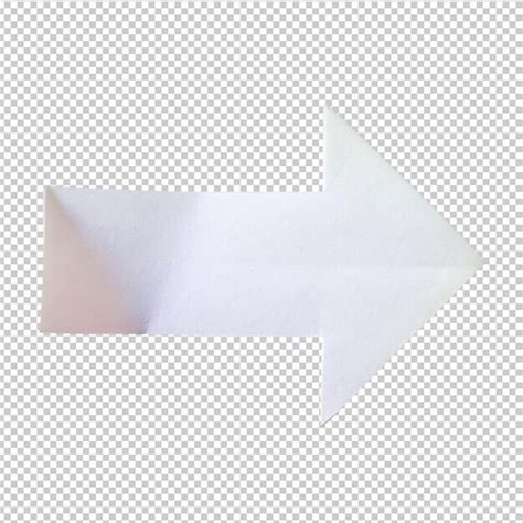 Flecha De Papel Branco Em Fundo Transparente Psd Premium