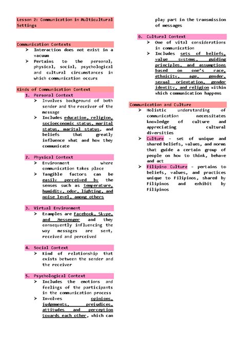 Lesson Purcom Reviewer For Purposive Communication Lesson