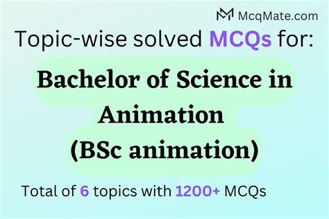 1300 Bachelor Of Science In Animation BSc Animation Topic Wise