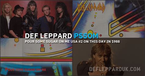 Years Ago Def Leppard S Pour Some Sugar On Me Single Peaked At In