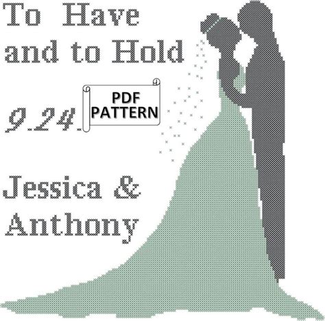 Modern Wedding Bride And Groom Silhouette To Have And To Hold Counted