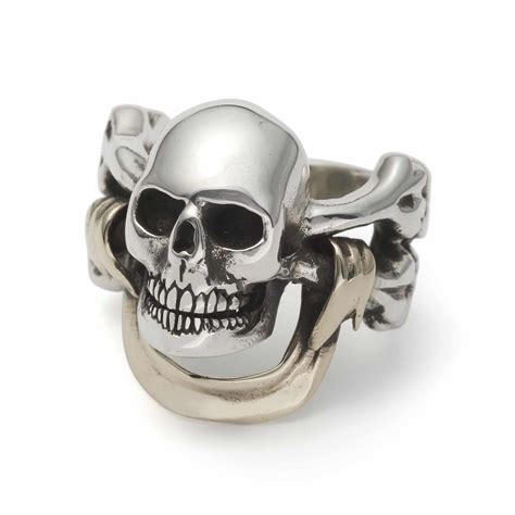 Skull Crossbones With Banner Ring The Great Frog London USA