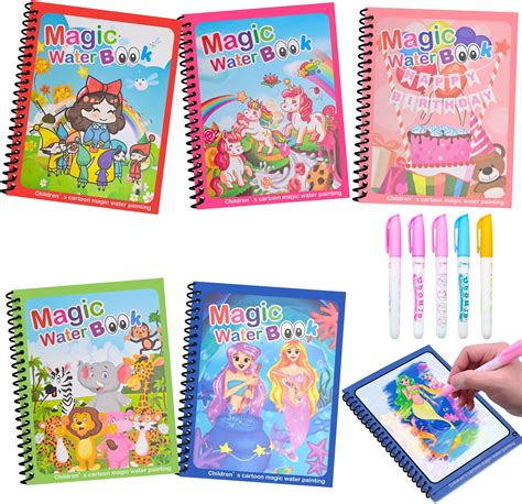 Kesote 4 Livres De Dessin Magique De L Eau Livres De Coloriage Avec 4