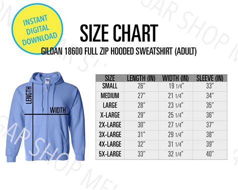 Gildan 18600 Size Chart Heavy Blend Hoodie Sizing Hoodie Size Chart Gildan Size Chart Zipper