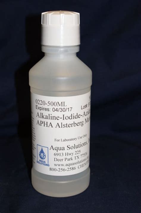 Aqua Solutions Alkali Iodide Azide Rgnt 500ml Quantity Each Of 1