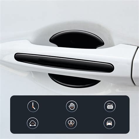 8pcs Car Door Handle Bowl Sticker Protector Anti Scratch Cover