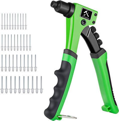 Autazon Rivet Gun Single Hand Manual Rivet Gun Kit With 4 Rivet Heads 4 In 1 Rivet