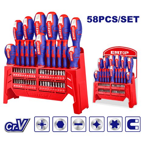 Emtop Pcs Screwdriver Set Esst Shopee Malaysia