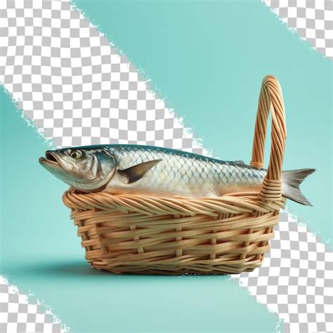 Basket With Mackerel Fish Premium Ai Generated Psd