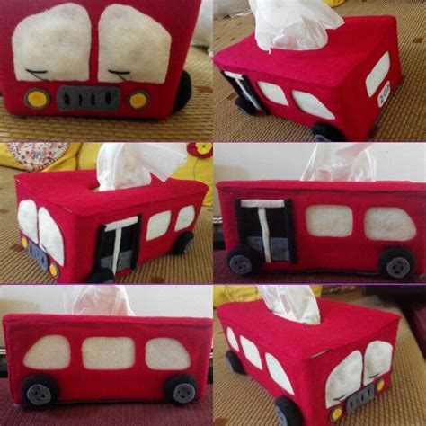 Tisue Box Bus Caracter From Felt Jmt Painted Boxes Easy Diy Crafts