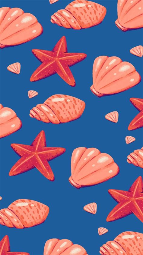 Seashells & Starfish wallpaper | Ocean Wallpaper | Ocean wallpaper, Sea ...