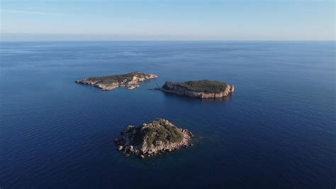 Premium Photo | Three islands in the mediterranean from a drone. uc ...