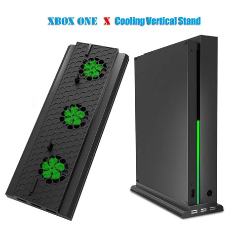 Vertical Stand With Cooling Fan For Xbox One X Console Holder Cooler With 3 Usb Ports For Xbox