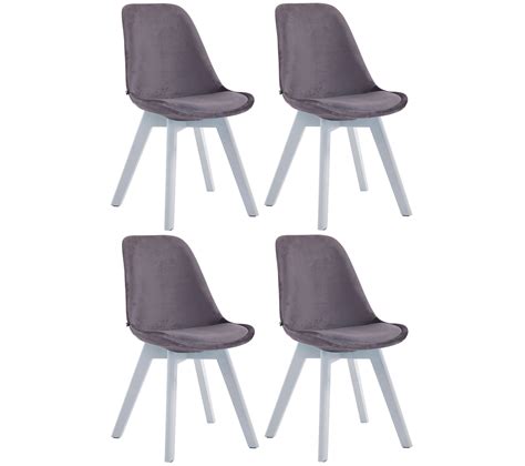 Lot De Chaises De Salle Manger Borneo V En Velours Gris Fonc