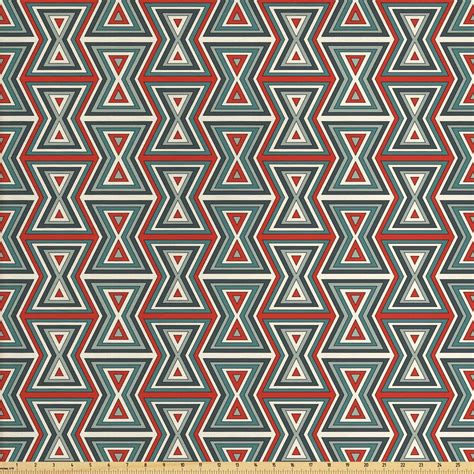 Geometric Fabric By The Yard Upholstery Colorful Composition With