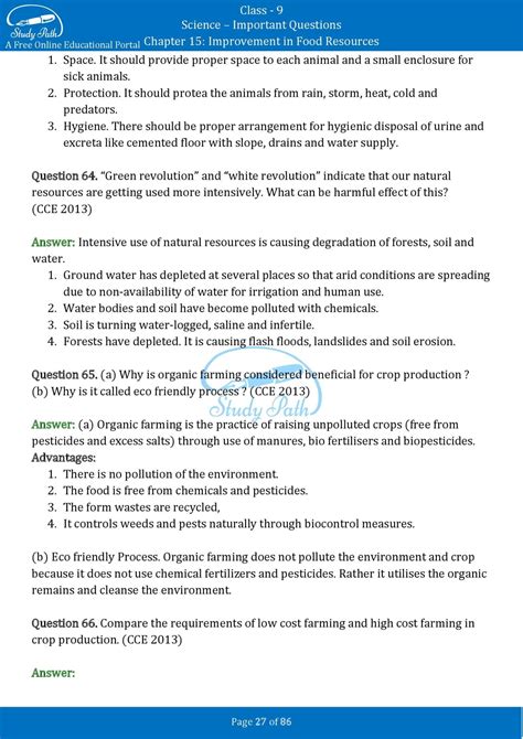 Improvement In Food Resources Class 9 Extra Questions And Answers 7