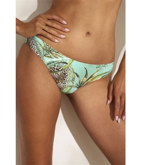 Bikini Bandeau Con Aros Verde Estampado Tropical De Selmark