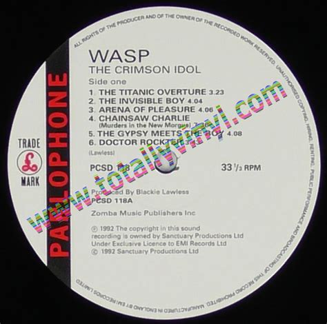 Totally Vinyl Records Wasp W A S P The Crimson Idol LP