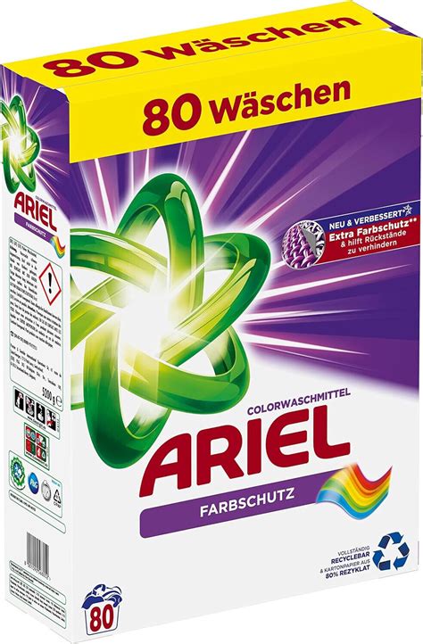 Ariel Color Waschmittel Pulver Waschpulver mit Farbschutz 80 Wäschen