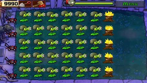 Plants Vs Zombies Survival Night All Flags Completed 30 Gatling Pea