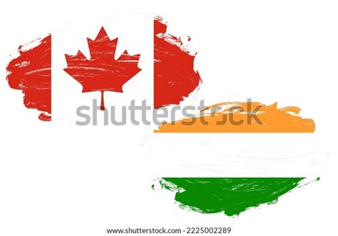 Canada India Flag Together On White Stock Illustration 2225002289 ...